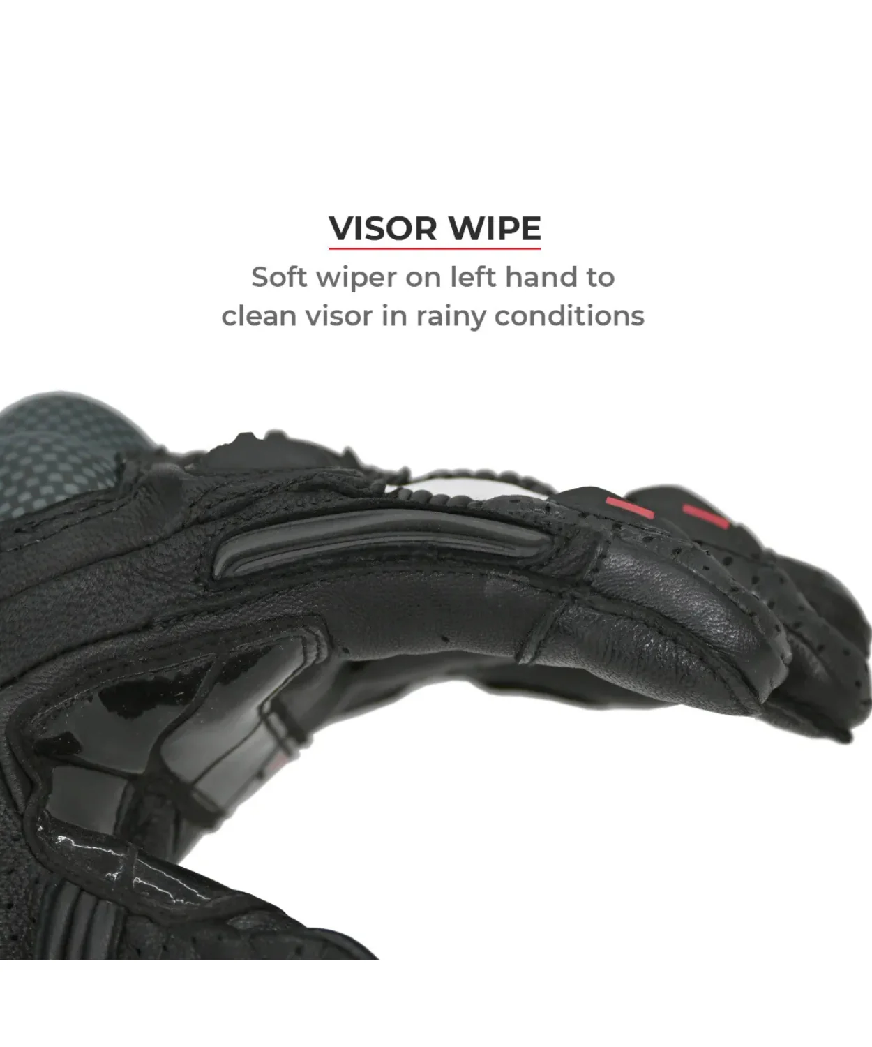 Viaterra Shifter Short Motorcycle Riding Gloves - Black - Image 9