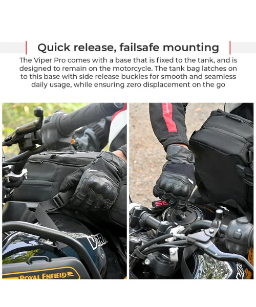 Viaterra Viper Pro Motorcycle Non Magnetic Tank Bag - Universal - Image 3