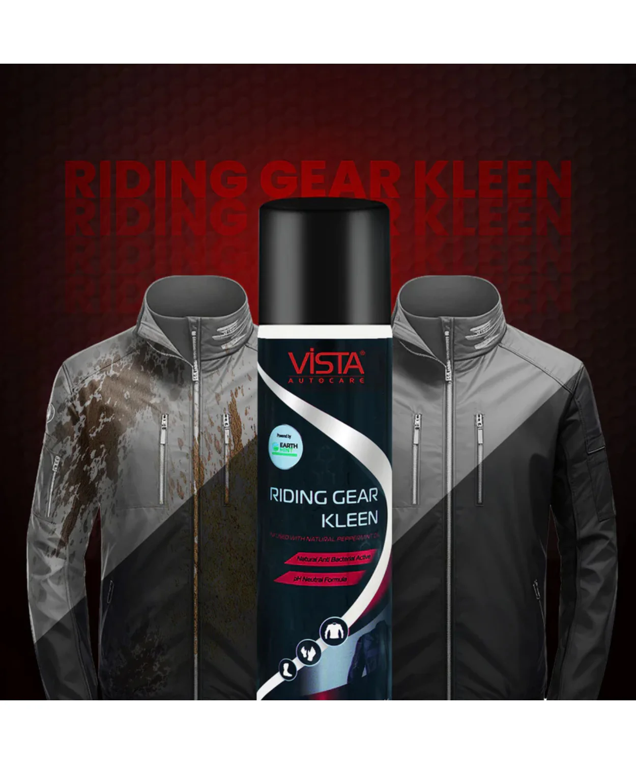 Vista Riding Gears Cleaner Foam Spray with Refreshing Mint Fragrance - 450 ml - Image 3