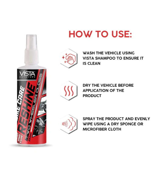 Vista Reshine Two Wheeler Gloss - 250 ml - Image 2