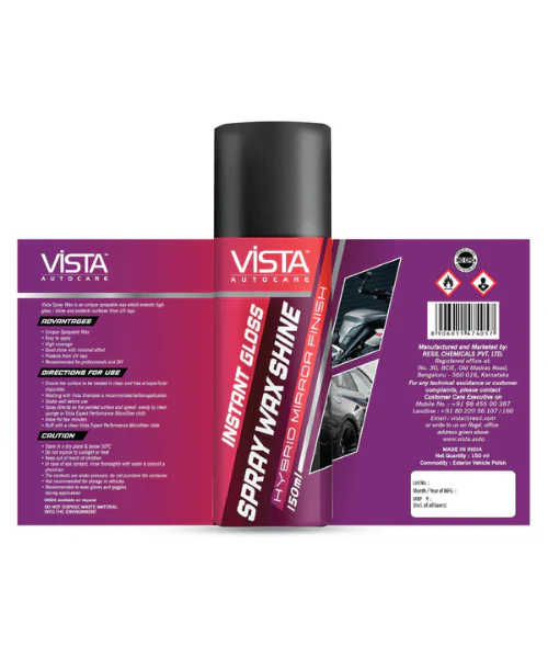 Vista Spray Wax Shine - 150ml - Image 4