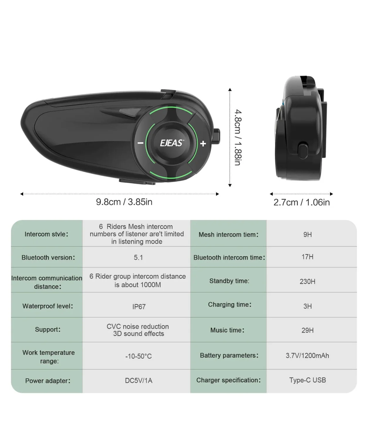 Ejeas Vnetphone Q8 Mesh Intercom - Image 3