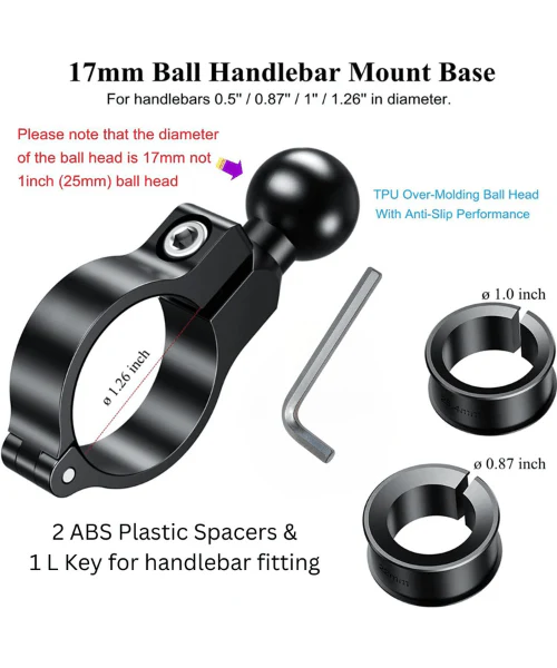 Yellowfin 17 MM Handle Bar Ball Buckle - Fixed Type - Image 4
