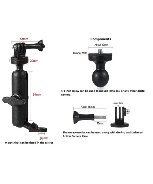 Yellowfin Aluminium Alloy Action Camera Mount Compatible with Gopro - Mirror Mount - Image 5