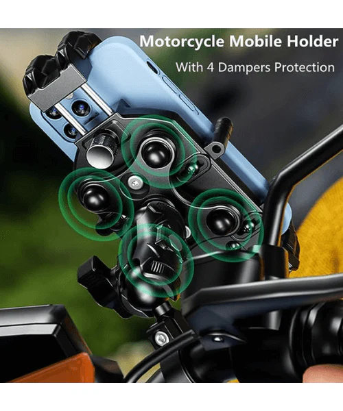 Yellowfin Anti-Shake Motorcycle Mobile Damper Holder Bike Mount without Charger - M26-C1 Pro Handlebar - Image 2