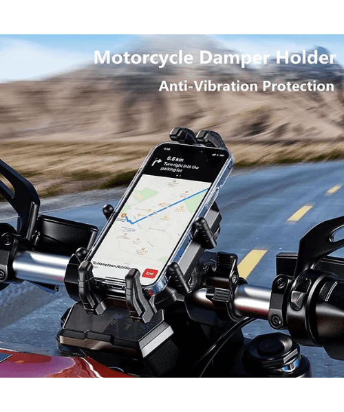 Yellowfin Anti-Shake Motorcycle Mobile Damper Holder Bike Mount without Charger - M26-C1 Pro Handlebar - Image 3