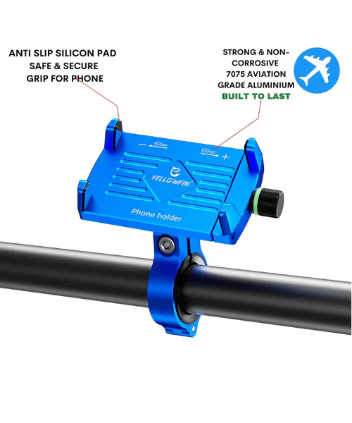 Yellowfin Claw Grip Aluminium Mobile Phone Holder Mount with 360 Rotation - M7 Blue - Image 3