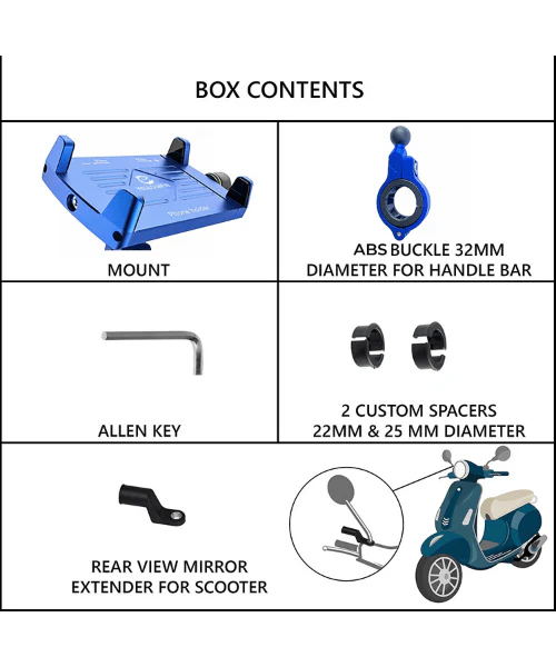 Yellowfin Claw Grip Aluminium Mobile Phone Holder Mount with 360 Rotation - M7 Blue - Image 5