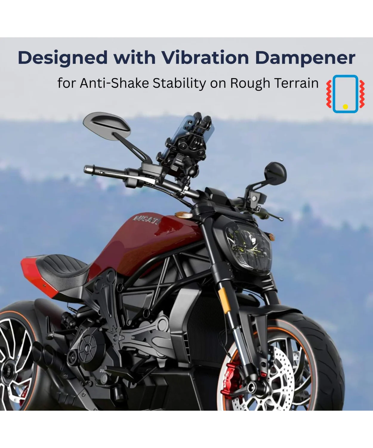 Yellowfin Claw Grip Bike Mobile Holder with Vibration Dampner - BKW-2IN1 - Image 3