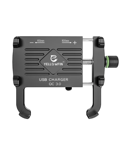 Yellowfin Claw-Grip with Fast QC 3.0 Mobile Holder with Charger for Bikes & Scooters - M6S Black - Image 10