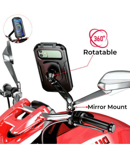 Yellowfin Fully Waterproof Mirror Mount Mobile Phone Holder with Wireless Charger - M18L-A2 Mirror Mount - Image 6