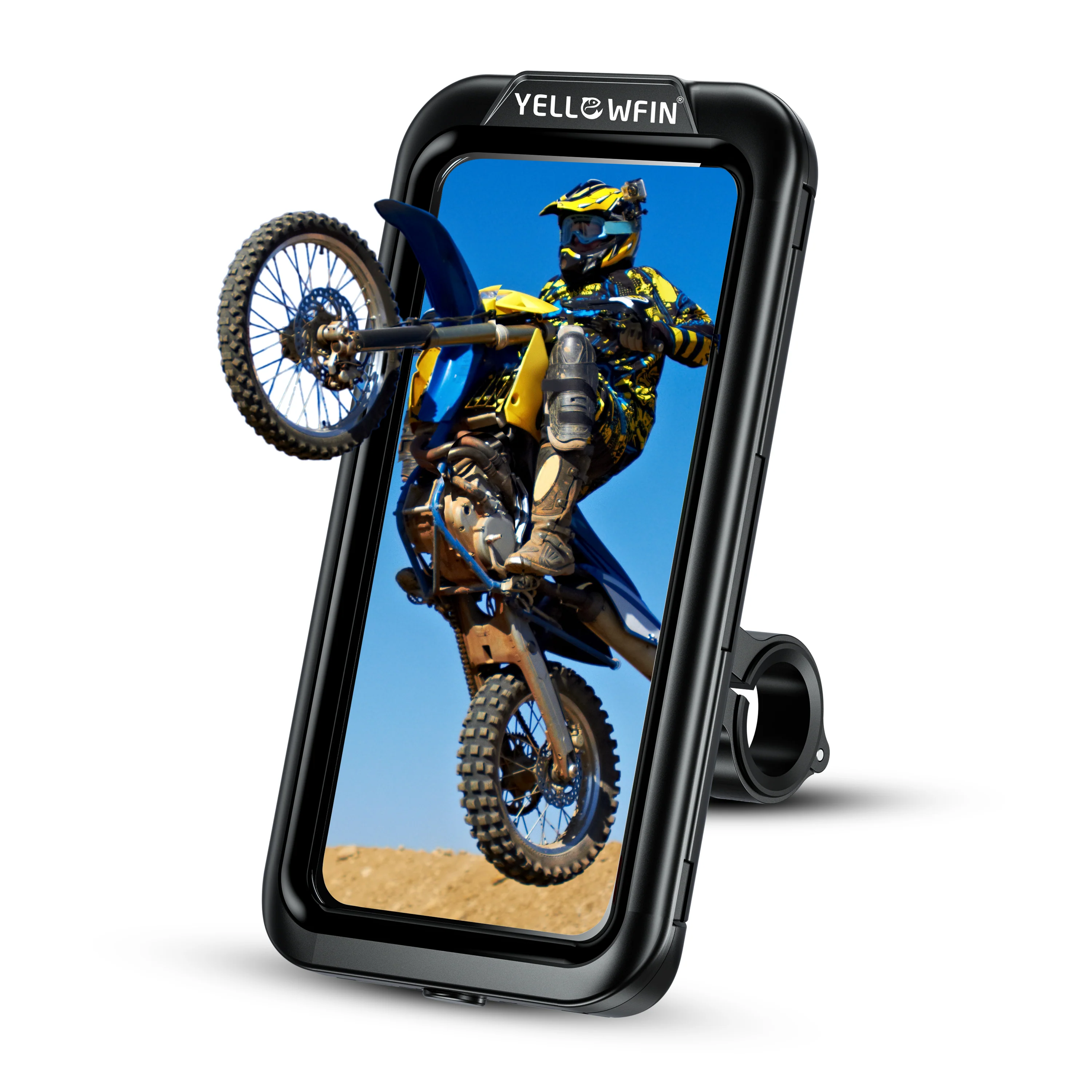 Yellowfin Fully Waterproof Handlebar Mobile Phone Holder without Charger - M18L-B1 Handlebar - Image 2