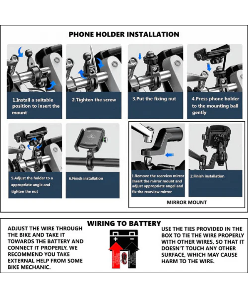 Yellowfin Jaw-grip Fast QC 3.0 Mobile Holder with charger for Bikes & Scooters - M8 Blue - Image 4