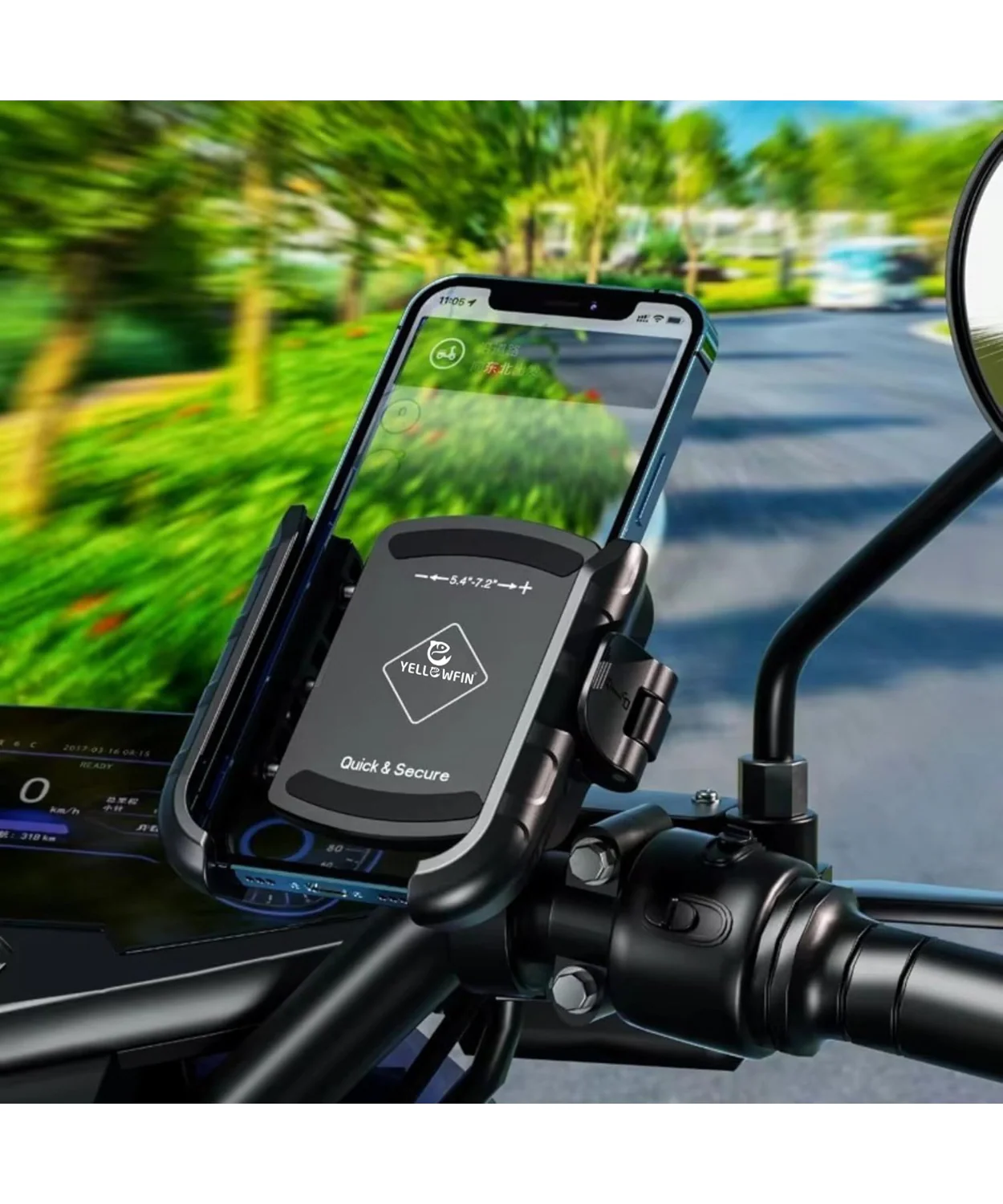 Yellowfin Jaw Grip Quick Release Bike Mobile Holder - M8S-QR - Image 3