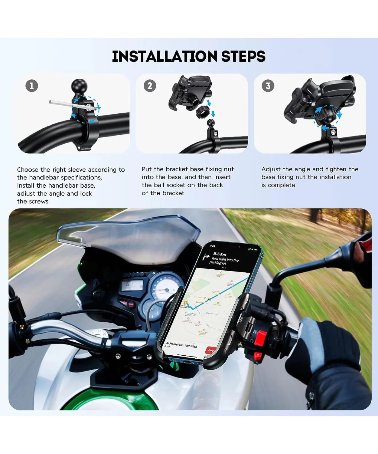 Yellowfin Jaw Grip Quick Release Bike Mobile Holder - M8S-QR - Image 6