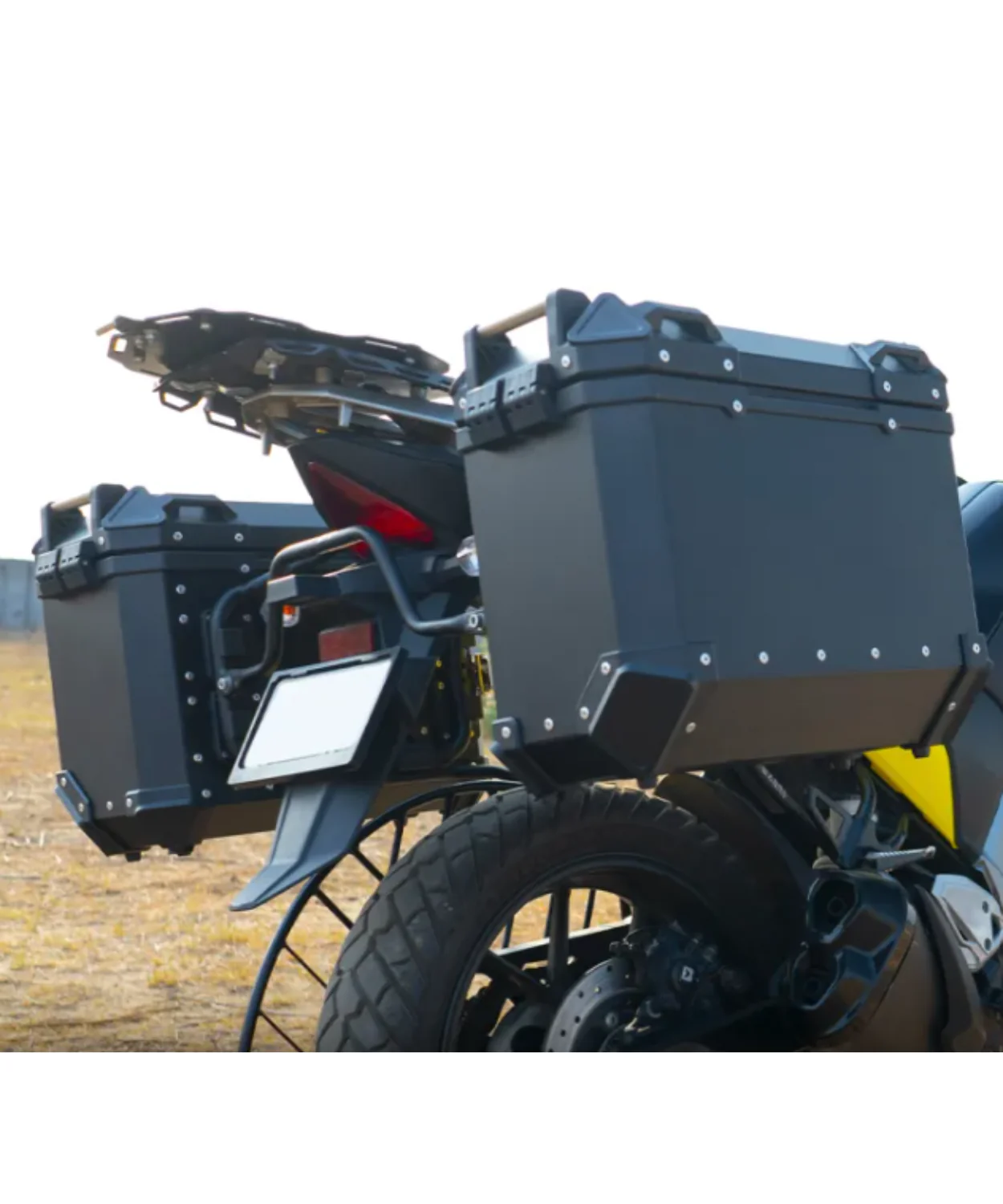 Zana Aluminium Pannier 36L with Saddle Stay Frame for Royal Enfield Himalayan 450 - Black - ZI-8439-LB - Image 2