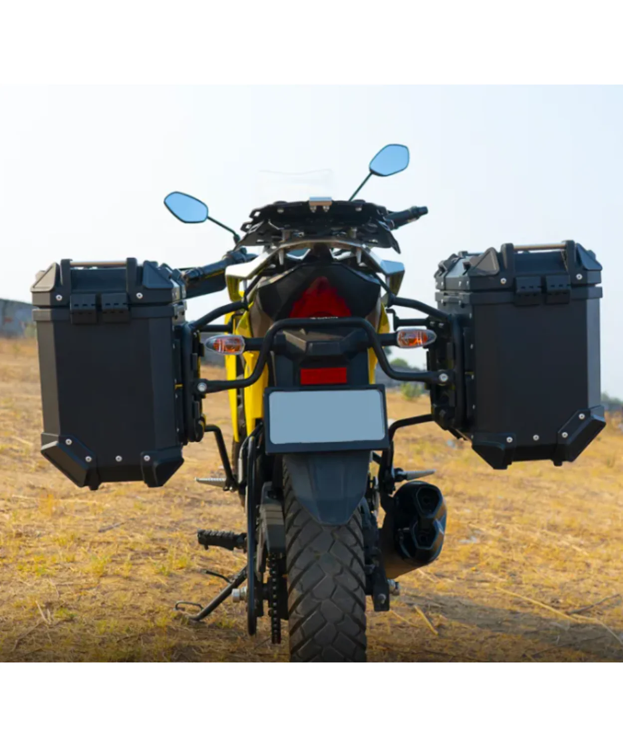 Zana Aluminium Pannier 36L with Saddle Stay Frame for Royal Enfield Himalayan 450 - Black - ZI-8439-LB - Image 4