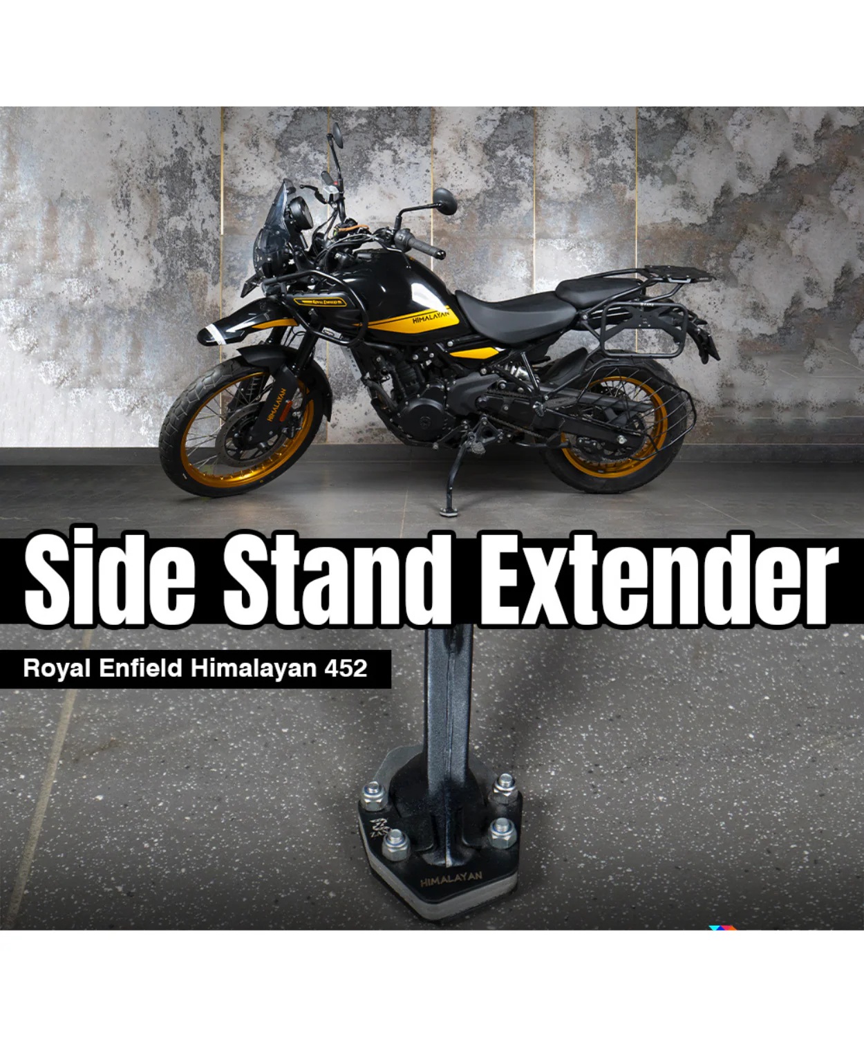 Zana Aluminium & Stainless Steel Side Stand Extender for Himalayan 450 - ZI-8431