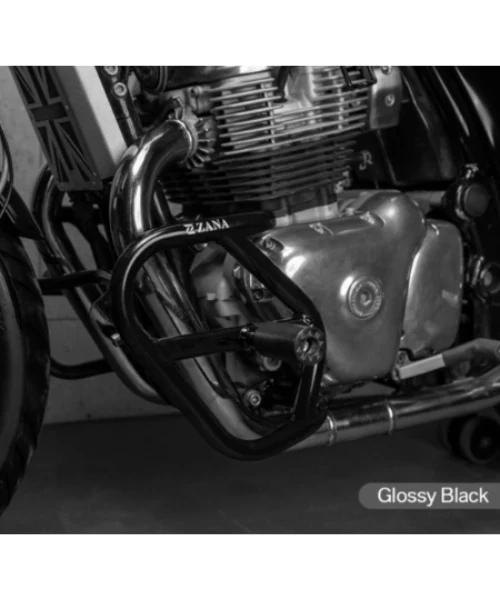 Zana Crash Guard Mild Steel With Slider Glossy Black GT & Interceptor 650 - ZI-8109 - Image 2