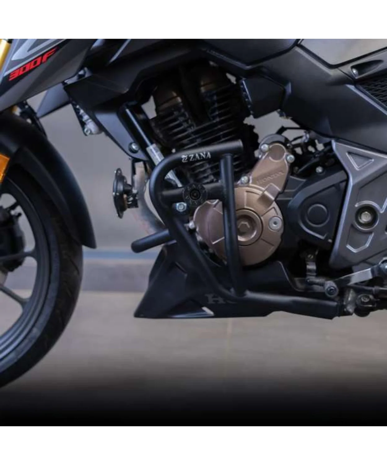 Zana Crash Guard with Slider Texture Matt Black Honda CB300F - ZI-8273 - Image 6