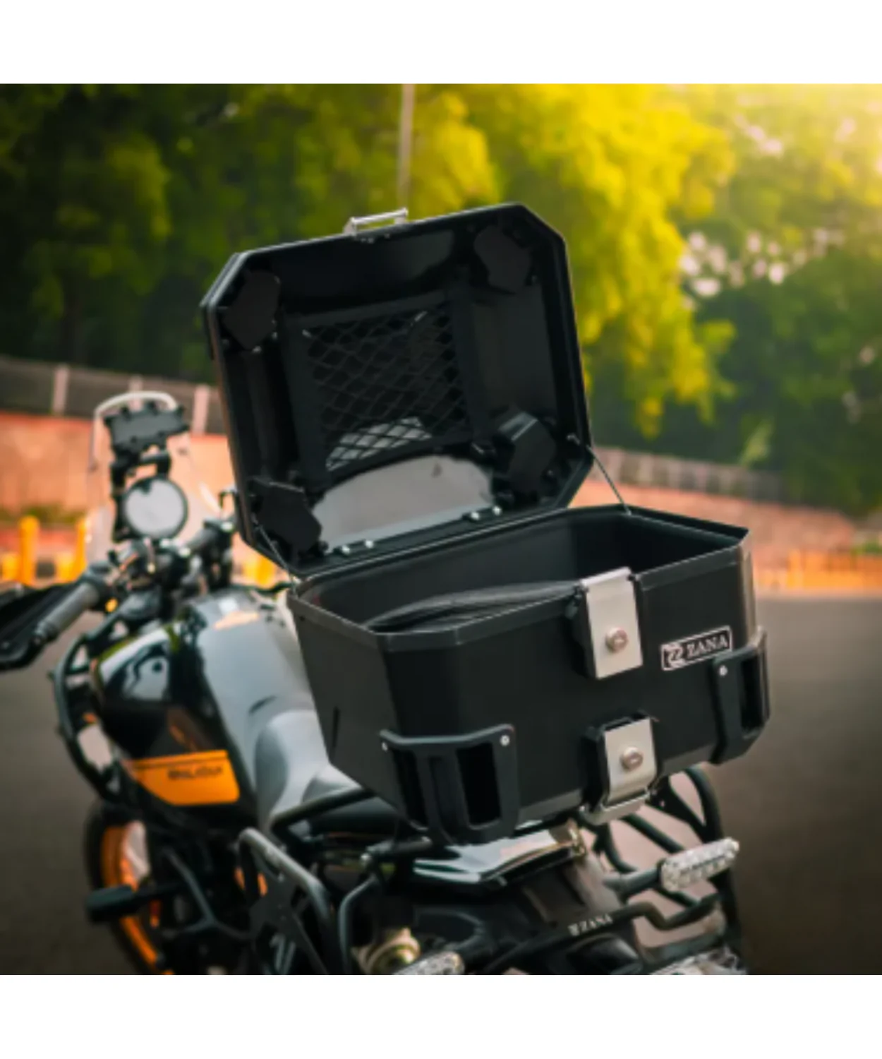 Zana Nomada Plastic Top Box 45L with Backrest - Black - ZI-TB-022 - Image 3