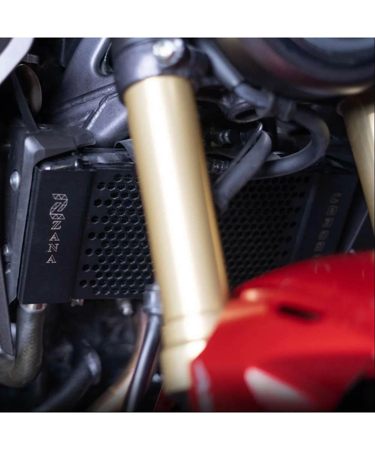 Zana Radiator Guard Honeycomb Black for Honda CB300R - ZI-8246 - Image 2