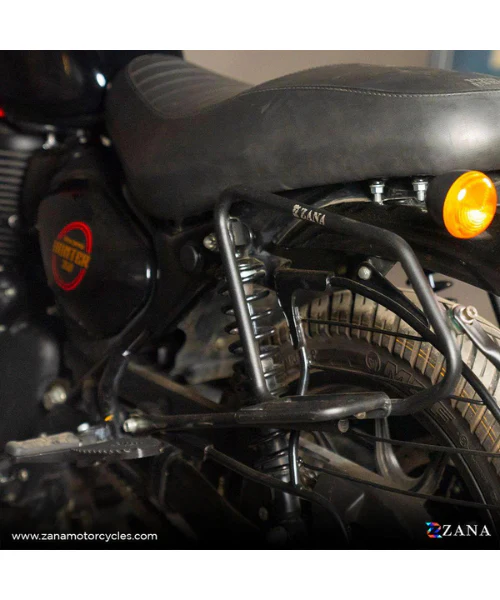 Zana Saddle Stay Mild Steel with Exhaust Shield Black For Royal Enfield Hunter 350 - ZI-8325 - Image 2