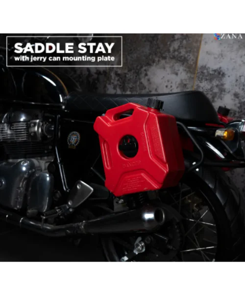 Zana Saddle Stay Ms With Exhaust Sheild and Jerry Can Mounting Texture Matt Black For GT/Interceptor 650 - ZI-8134