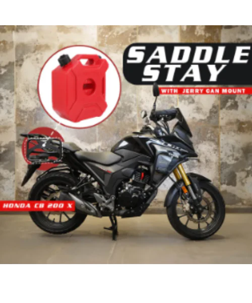 Zana Saddle Stay with Exhaust Sheild with Jerry can Mount For Honda CB200X - Black - ZI-8506