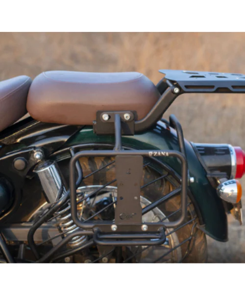 Zana Saddle Stays Mild Steel With Exhaust Sheild With Jerry Can Mounting For Classic 350 Reborn - Texture Matt Black - ZI-8348 - Image 2