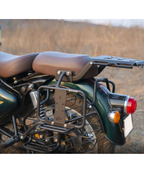 Zana Saddle Stays Mild Steel With Exhaust Sheild With Jerry Can Mounting For Classic 350 Reborn - Texture Matt Black - ZI-8348 - Image 4