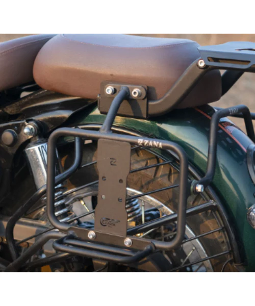 Zana Saddle Stays Mild Steel With Exhaust Sheild With Jerry Can Mounting For Classic 350 Reborn - Texture Matt Black - ZI-8348 - Image 5