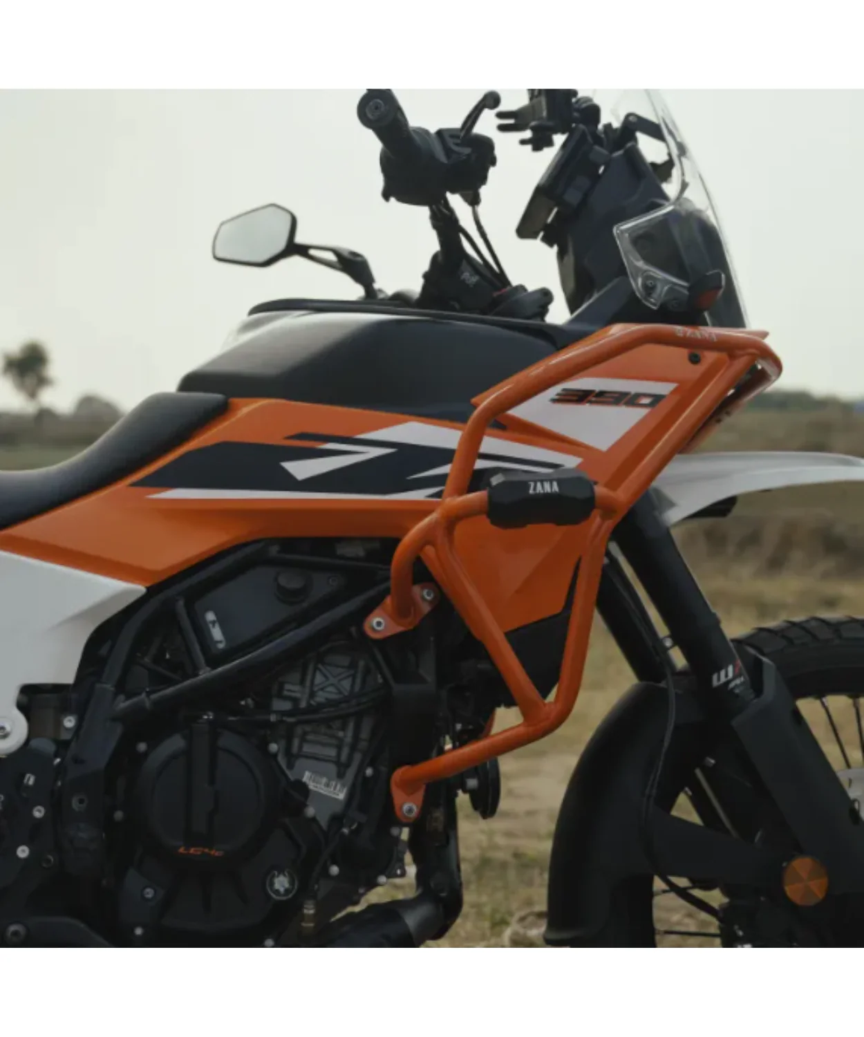 Zana Tank Guard Crash Guard With Puck Slider Orange for KTM ADV 390 2025 - ZI-8553