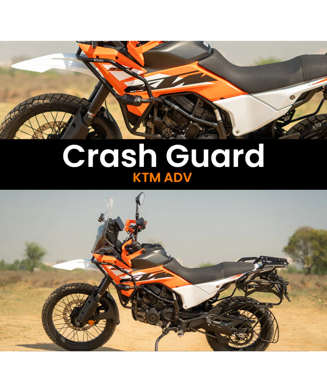 Zana Tank Guard / Crash Guard With Slider Puck Black for KTM ADV 390 2025 - ZI-8552