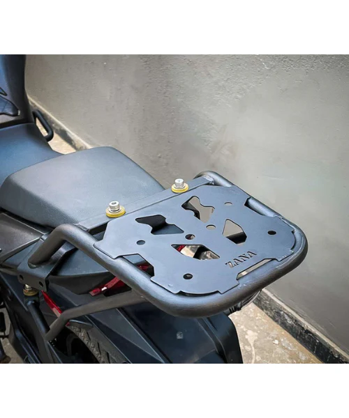 Zana Top Rack with New Plate for Dominar 400 & 250 (2019-22) Compatible with Pillion Backrest Matt Black- ZI-8163