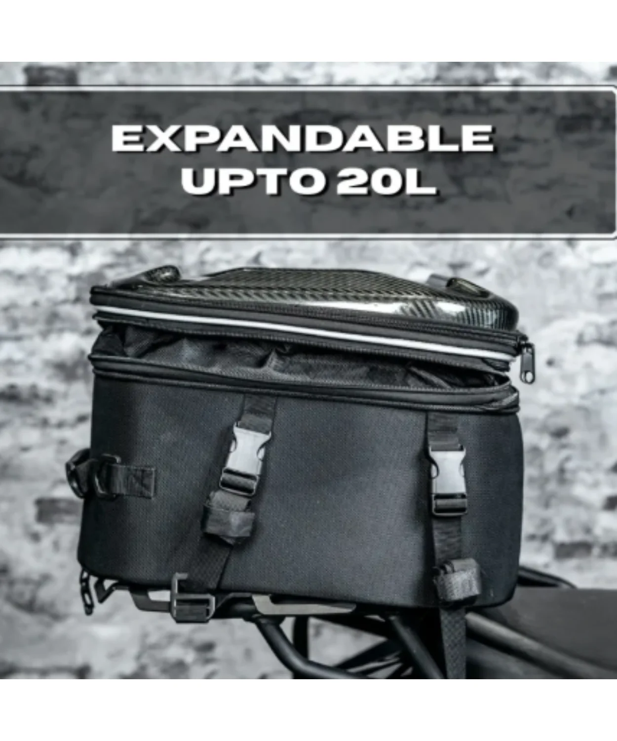 Zana Universal Pluto Carbon Hardshell Expandable Tail Bag 20L - ZI-BG-012 - Image 2