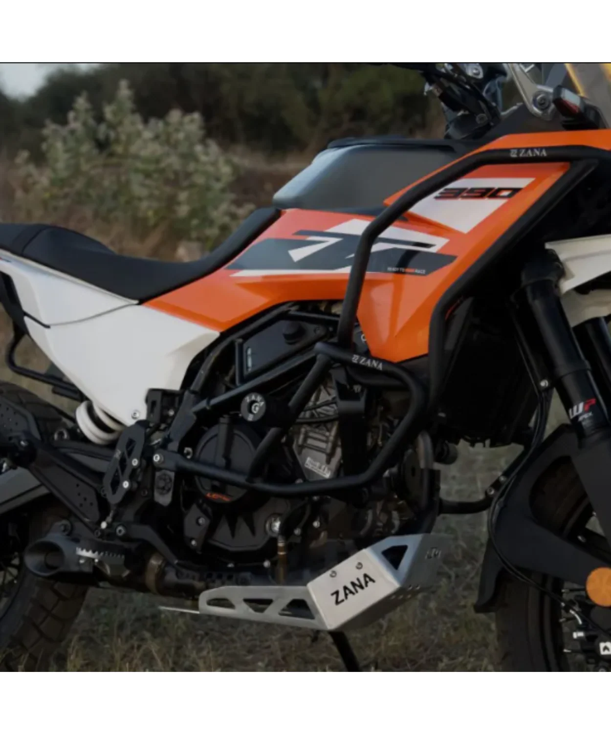 Zana Upper & Lower Crash Guard Combo Black With Round Slider for KTM ADV 390 2025 - ZI-8557 / ZI-8555